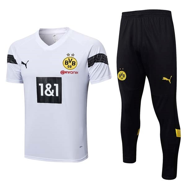 Camiseta Borussia Dortmund Conjunto Completo 2023-2024 Blanco Negro